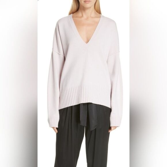 A.L.C. Merino Wool V-Neck Sweater Size XS Blush Pink - Picture 1 of 6